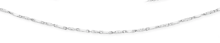 Sterling Silver 50cm Diamond Cut & Plain Short Oval Link Chain