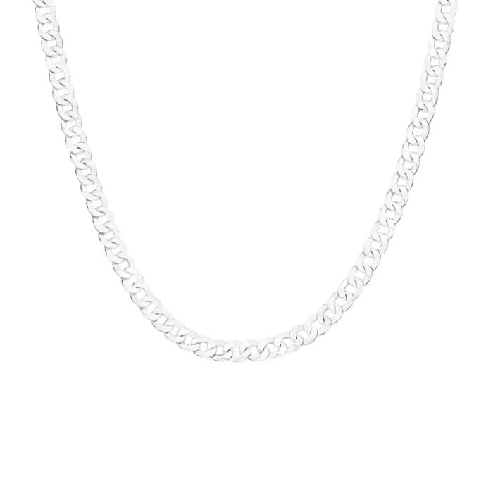 Sterling Silver 50cm Flat Bevelled Curb Chain