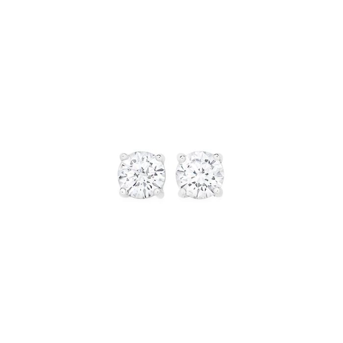 Sterling Silver 5mm Classic 4 Claw Cubic Zirconia Studs