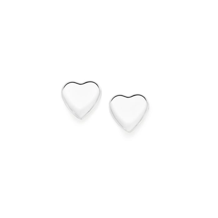 Sterling Silver 8mm Puff Heart Studs