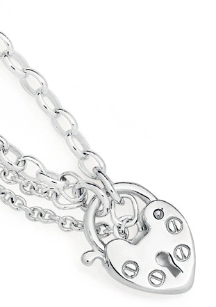 Sterling Silver Childs Padlock Bracelet