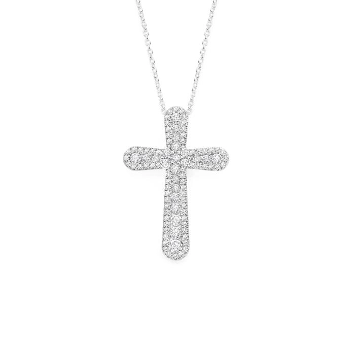 Sterling Silver Fancy Tapered Cubic Zirconia Cross Pendant