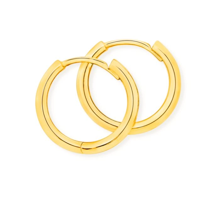 9ct Gold 11mm Plain Huggie Earrings