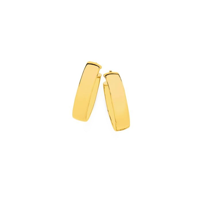 9ct Gold 20mm Wide Hoop Earrings