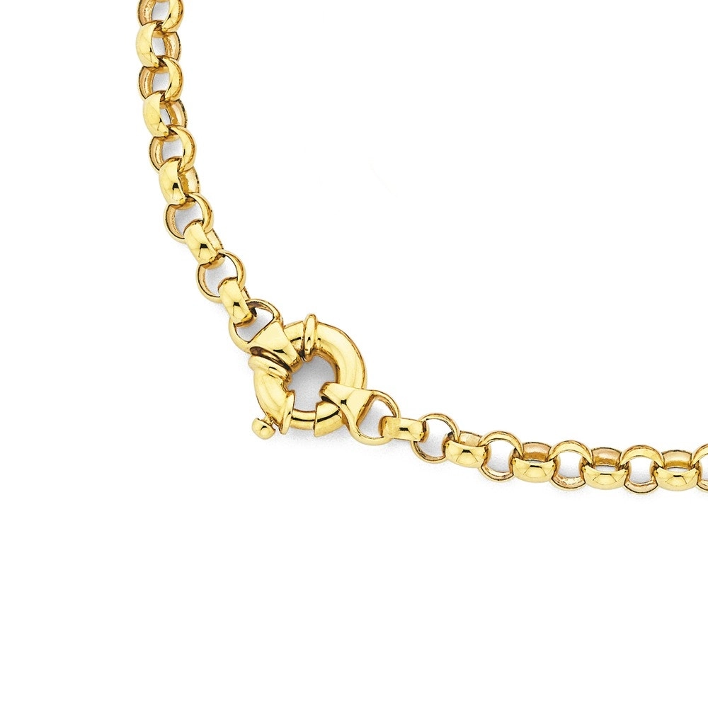 9ct Gold 45cm Belcher Bolt Ring Necklet