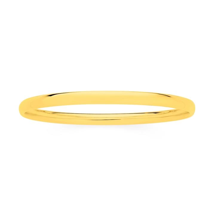 9ct Gold 65mm Half Round Comfort Round Bangle