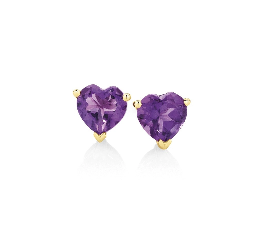 9ct Gold Amethyst Studs