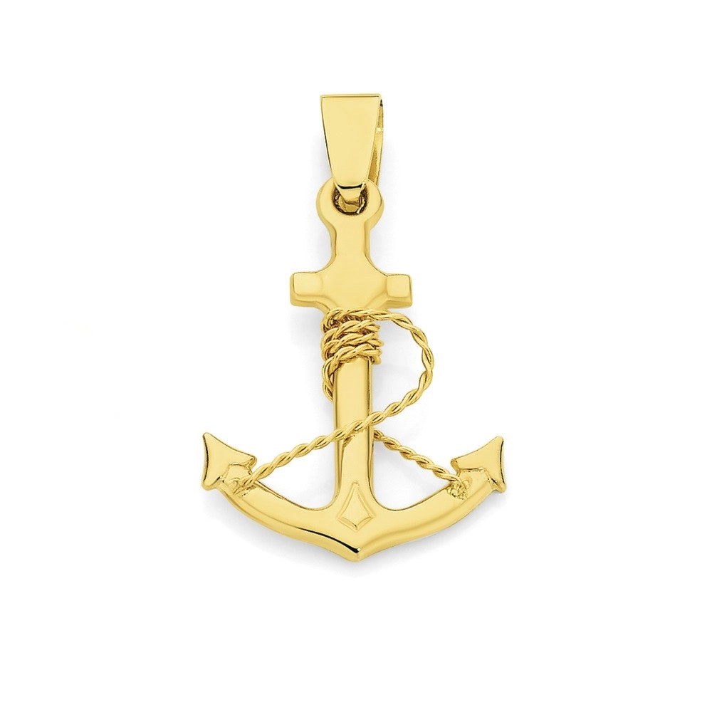 9ct Gold Anchor Gents Pendant