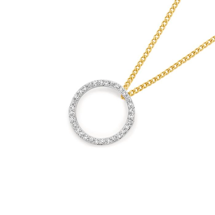 9ct Gold Diamond Circle Pendant