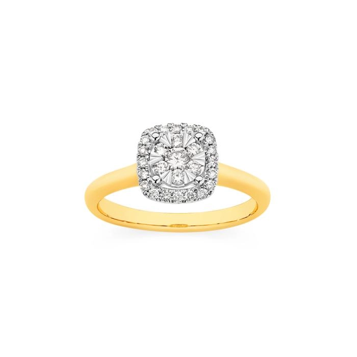 9ct Gold Diamond Cluster Ring