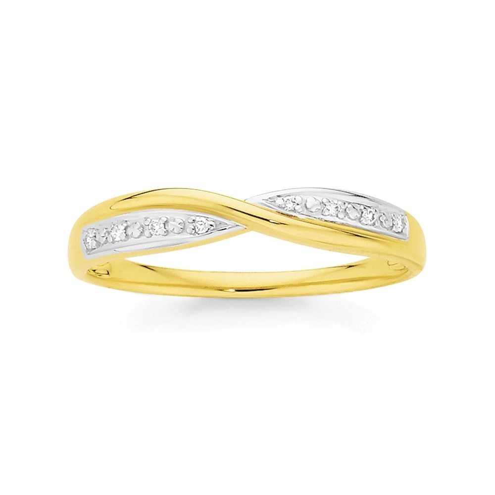 9ct Gold Diamond Crossover Band