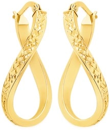 9ct Gold Diamond-Cut Oval Hoops