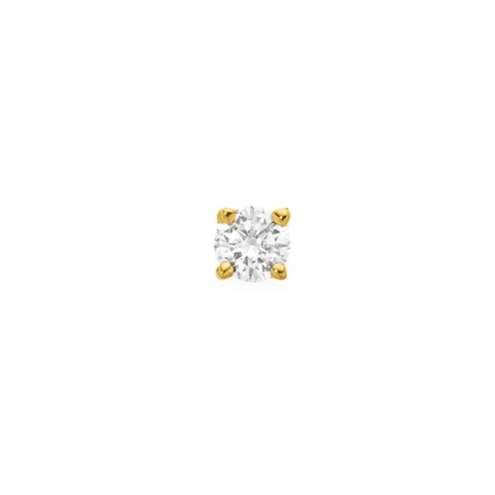 9ct Gold Diamond-Set Single Stud Gents Earring