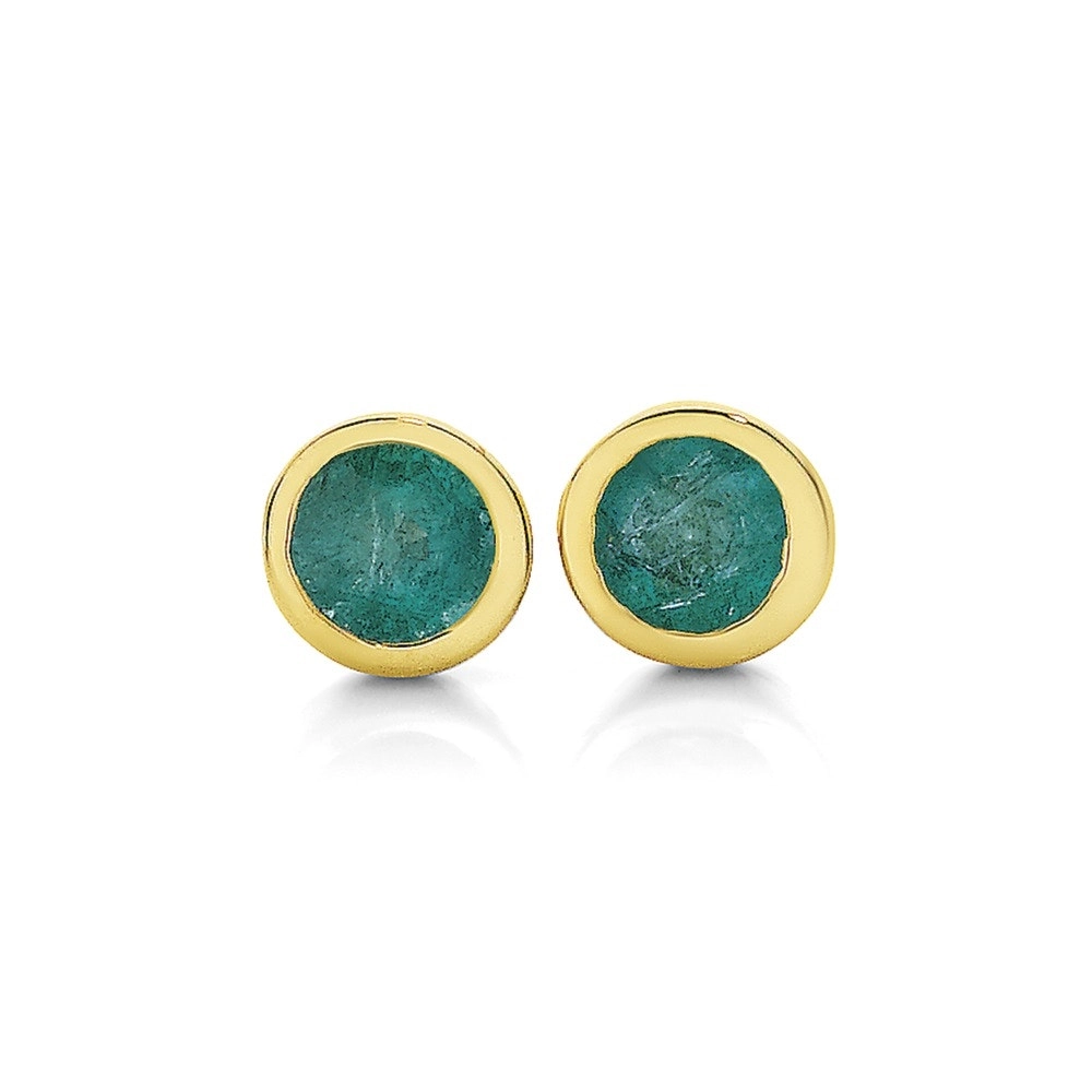 9ct Gold Emerald Stud Earrings