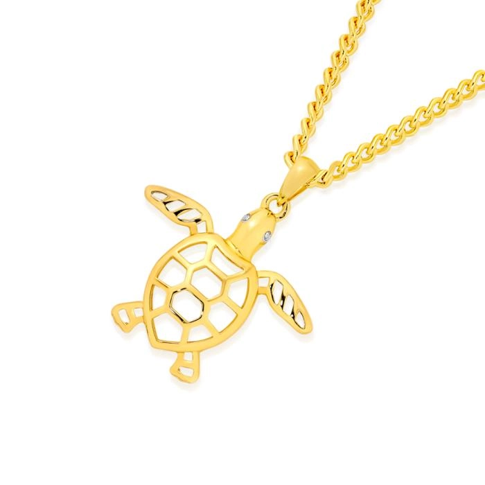 9ct Gold Filigree Turtle Pendant