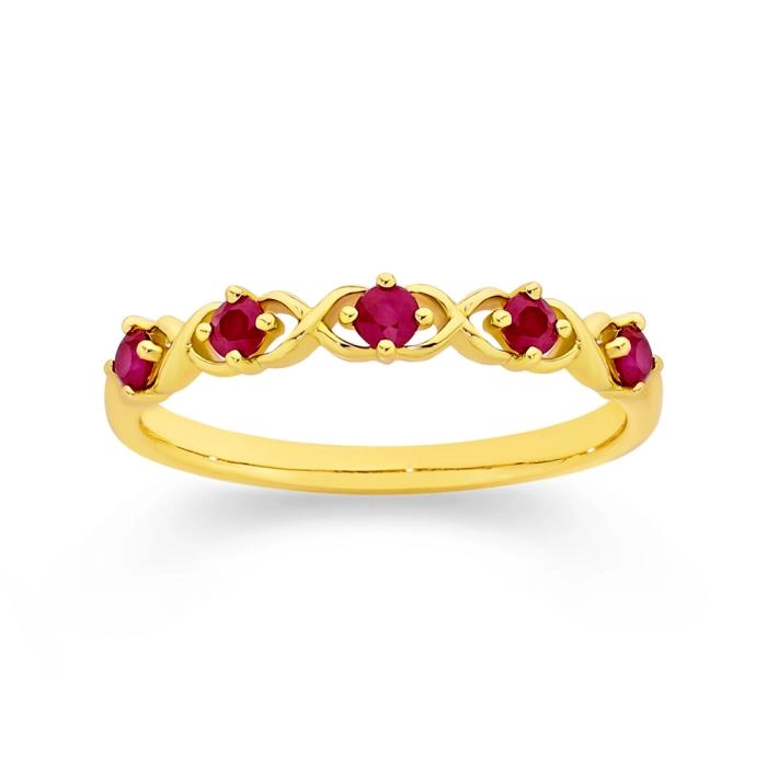 9ct Gold Natural Ruby Ring