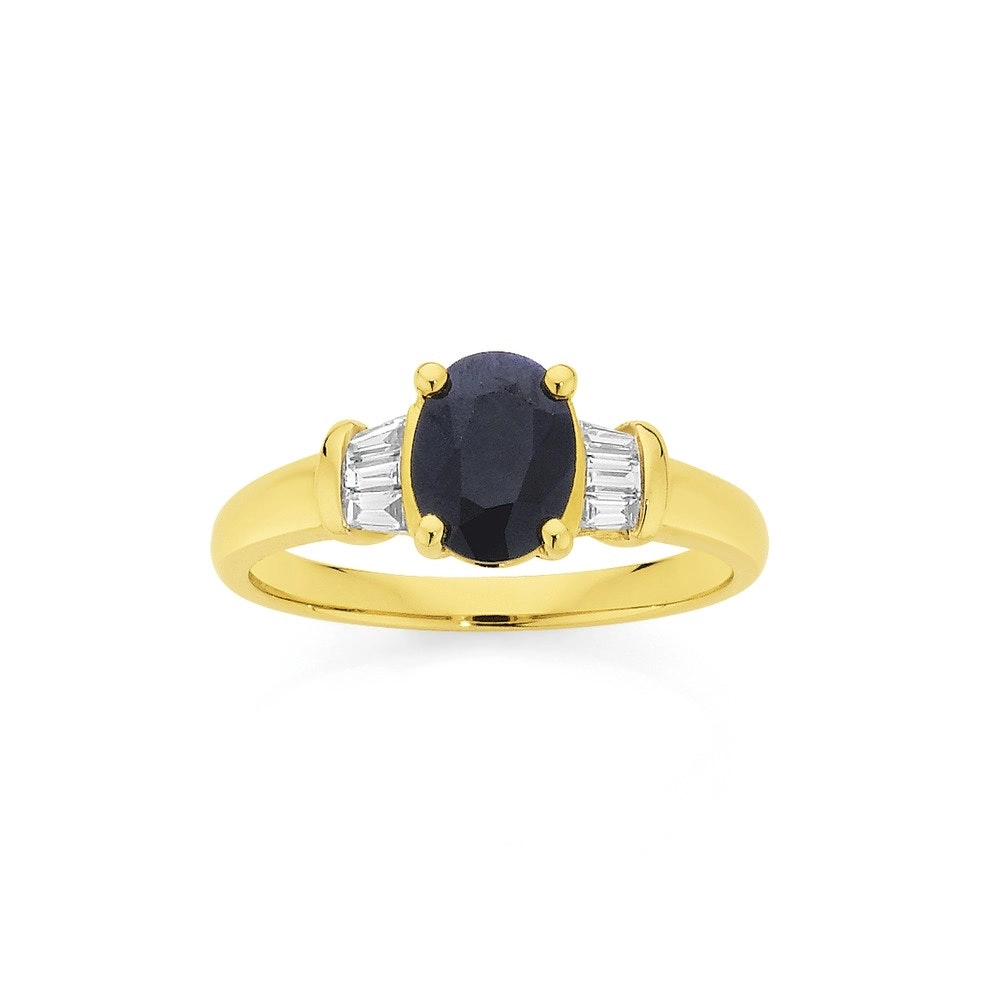 9ct Gold Sapphire & Diamond Ring