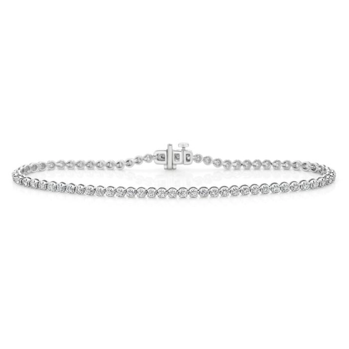 9ct White Gold Diamond Fine Tennis Bracelet