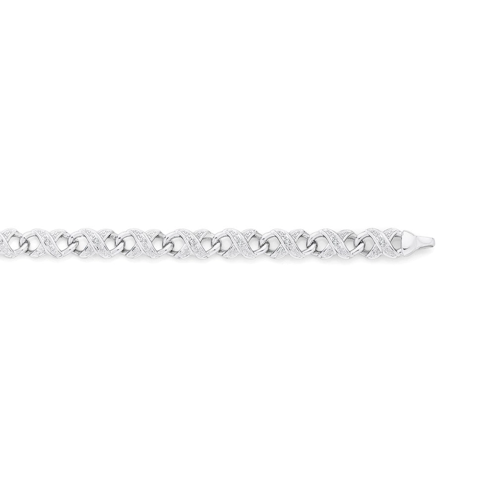 9ct White Gold Diamond Infinity Bracelet