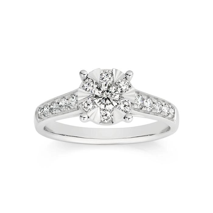 9ct White Gold Diamond Ring