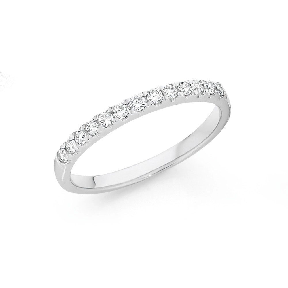 9ct White Gold Fine Diamond Band