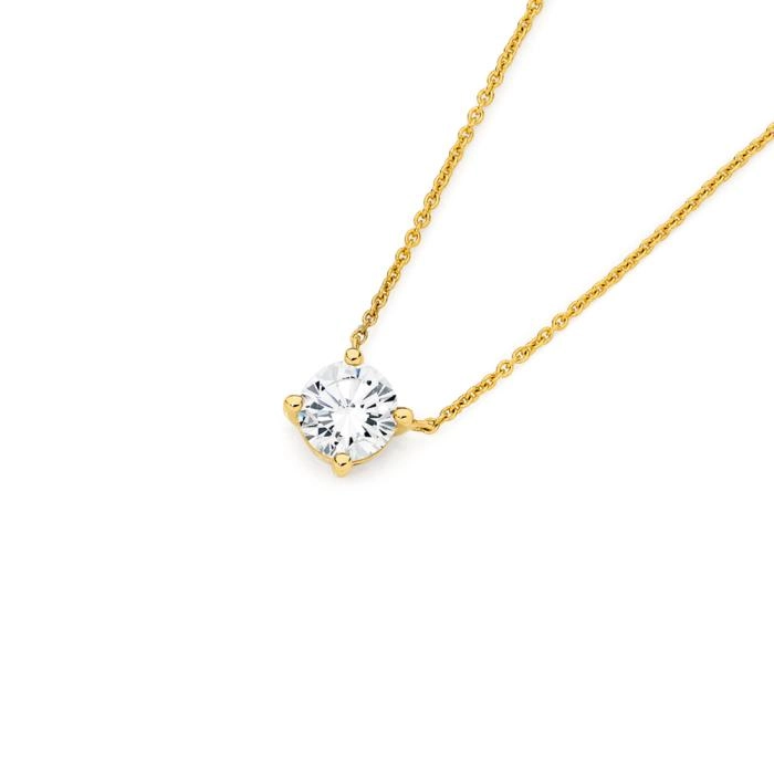 Alora 10ct Gold 3/4 Carat Lab Grown Diamond Solitaire Necklet