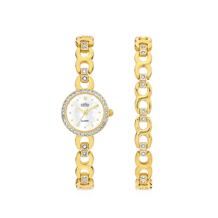 Elite Ladies Watch & Bracelet Set