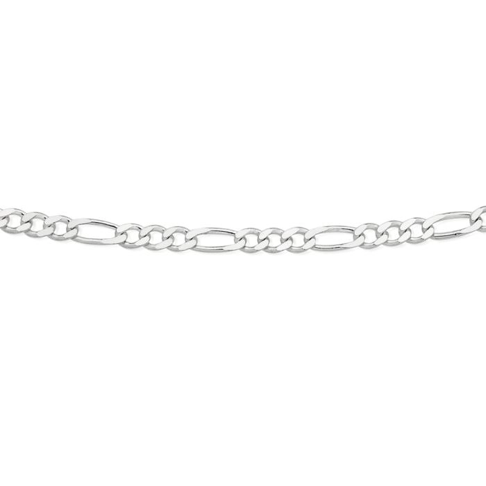 Sterling Silver 45cm 3+1 Figaro Chain