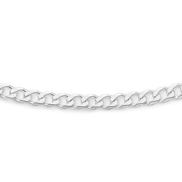 Sterling Silver 45cm Solid Flat Diamond-Cut Curb Chain