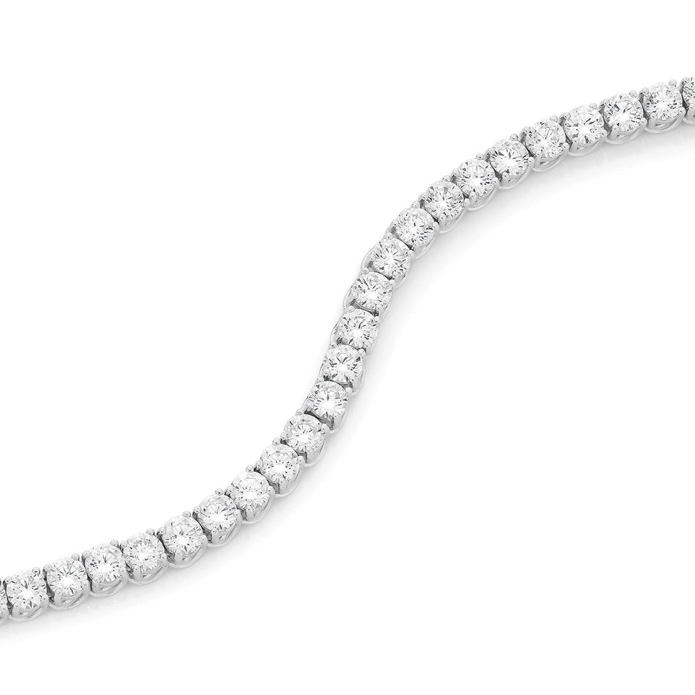 Sterling Silver 4mm Claw Set Cubic Zirconia Tennis Bracelet