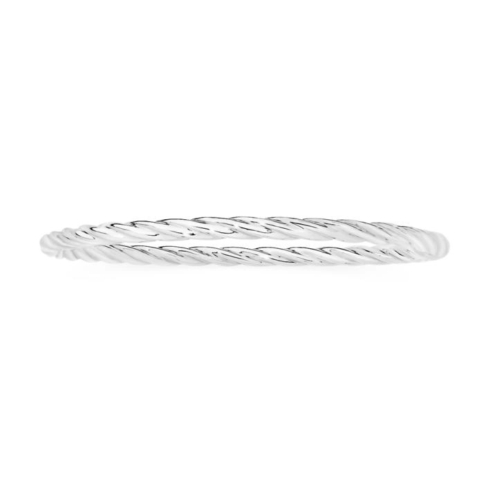 Sterling Silver 4x65mm Twist Bangle