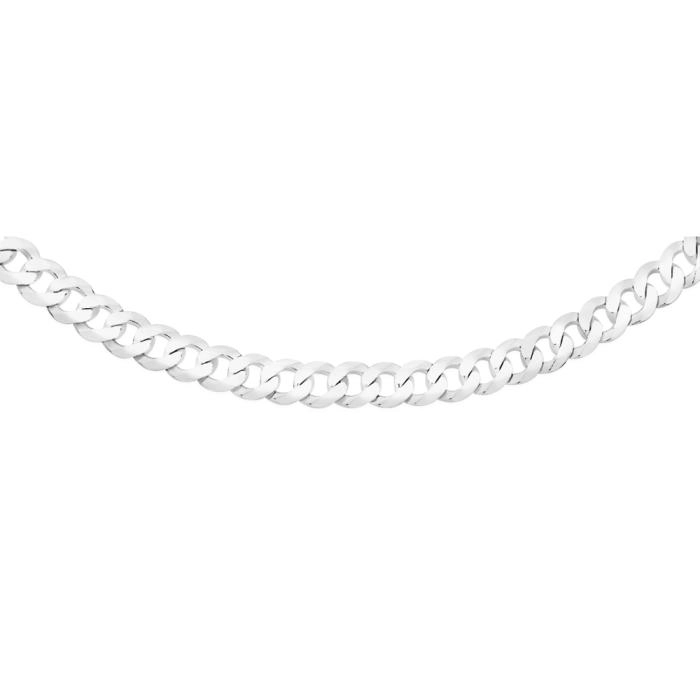 Sterling Silver 55cm Solid Flat Curb Gents Chain