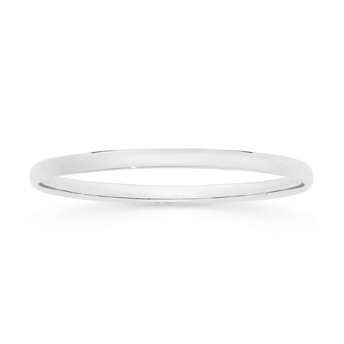 Sterling Silver 5mm x 65mm Half Round Bangle