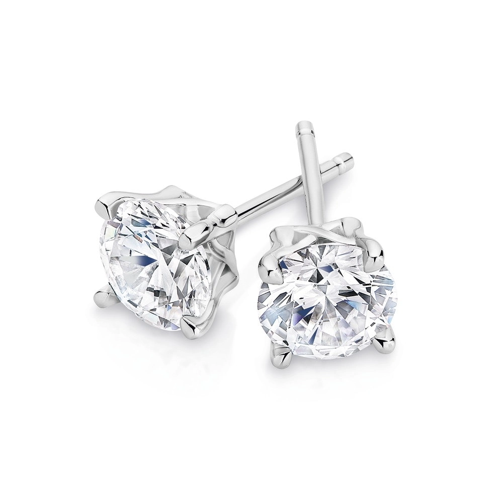 Sterling Silver 6mm Cubic Zirconia Claw Set Stud Earrings