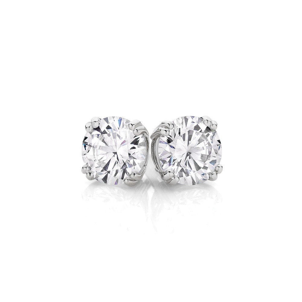 Sterling Silver 7mm Cubic Zirconia Studs