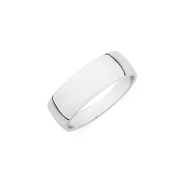 Sterling Silver 8mm Comfort Curve Gents Band