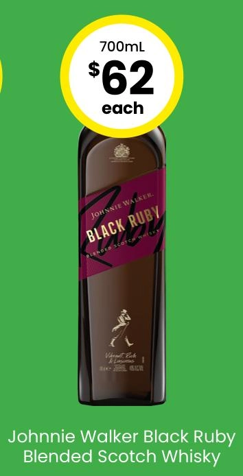 Johnnie Walker Black Ruby Blended Scotch Whisky 700ml Bottle