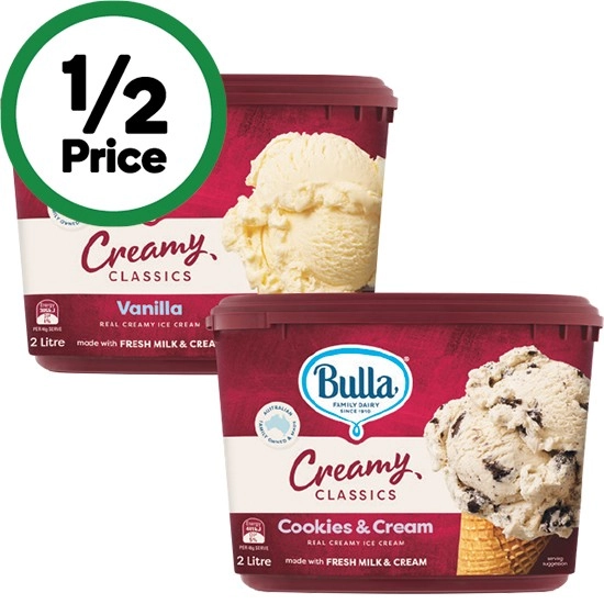 Bulla Creamy Classics Varieties 2 Litre – From the Freezer