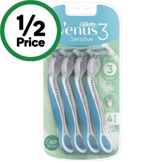 Gillette Venus Sensitive Disposable Razors Pk 4