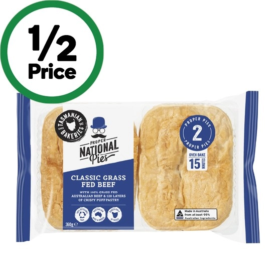 National Pies Varieties 360g Pk 2 – Excludes Sausage Rolls & Pasties – From the Fridge