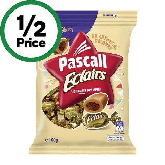 Pascall Eclairs 160g or Pascall Jubes 300g