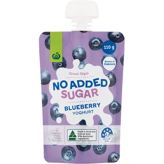 Woolworths Kids Yoghurt Pouch No Added Sugar 110g – From the Fridge