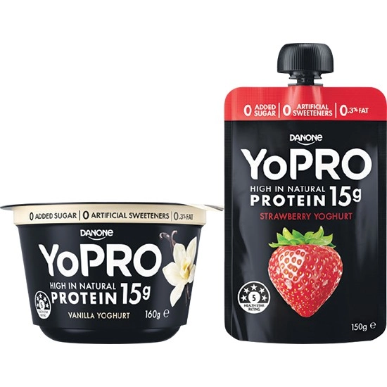 YoPRO High Protein Yoghurt Pot or Pouch 150-160g – From the Fridge