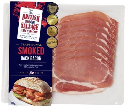 British Sausage Company Smoked Back Bacon 200g