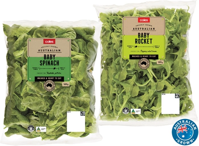 Coles Australian Baby Spinach or Rocket 120g Pack