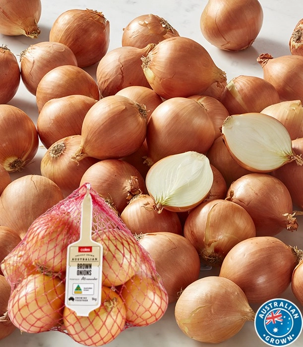 Coles Australian Brown Onions 1kg Bag