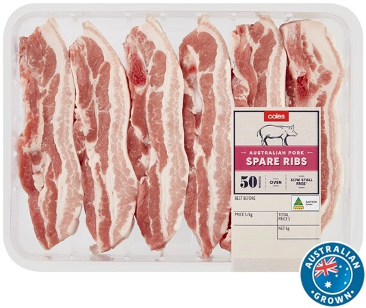 Coles Australian Pork Spare Ribs Large Pack