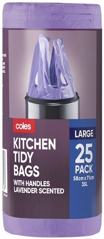 Coles Lavender Scented Large Kitchen Tidy Bags 25 Pack