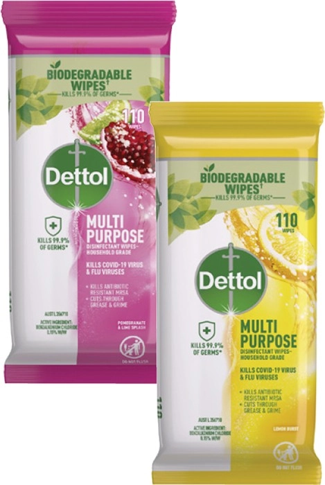 Dettol Multipurpose Disinfectant Wipes 110 Pack