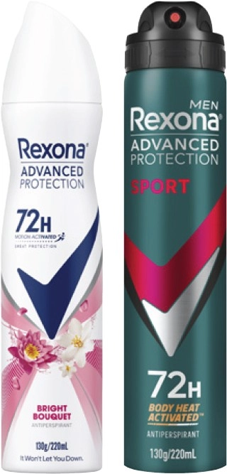 Rexona Advanced 72Hr Antiperspirant Aerosol Deodorant 220mL